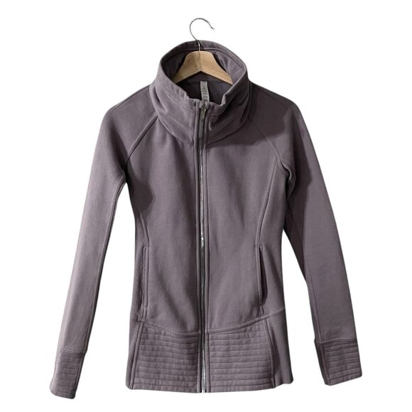 Lululemon Radiant Full Zip Jacket Size 4 Violet Verbena Cotton Fleece W4BGCS - Picture 3 of 11